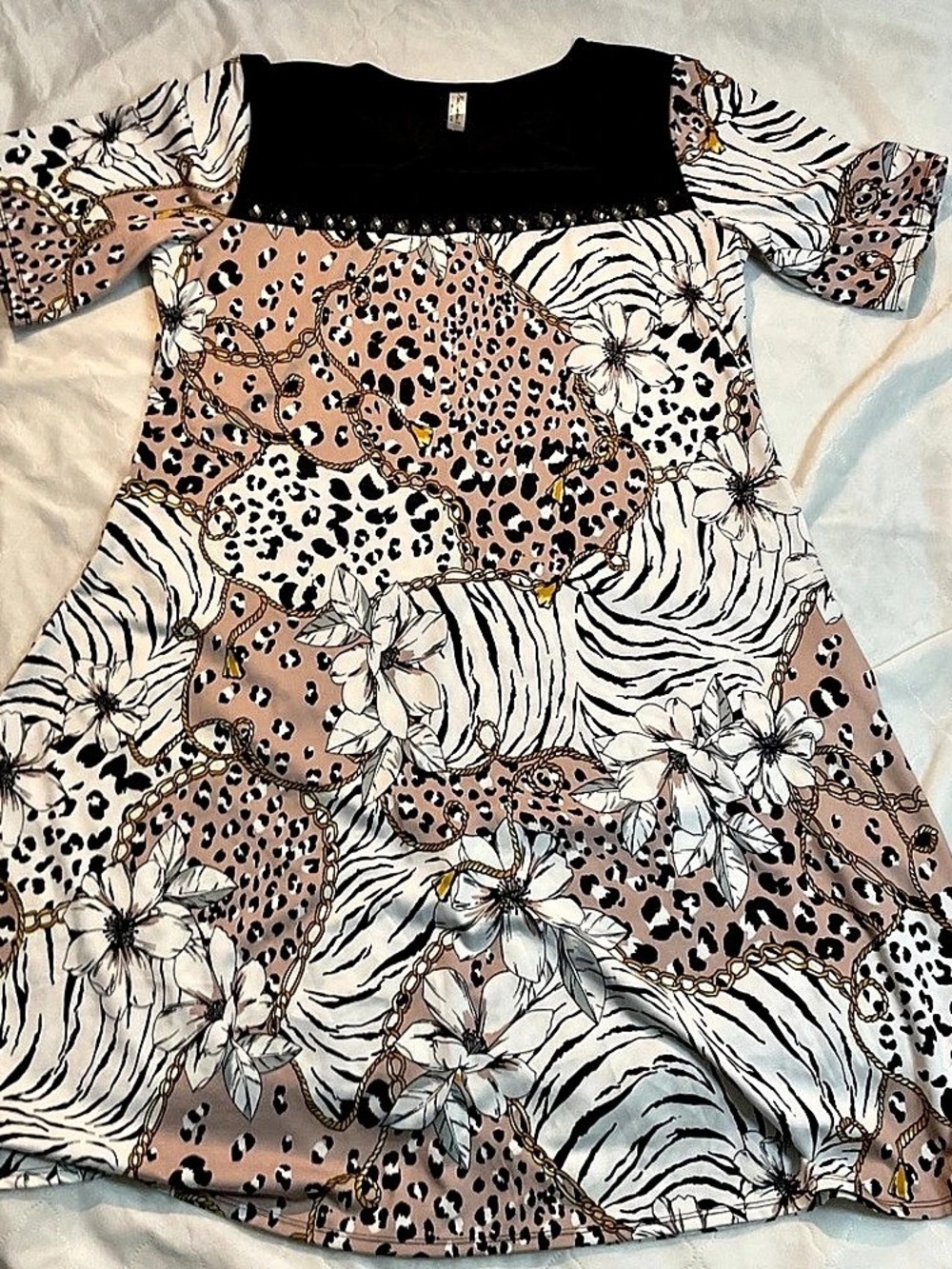 PerSeption Women Animal Print Mini Dress Size 1X Like New